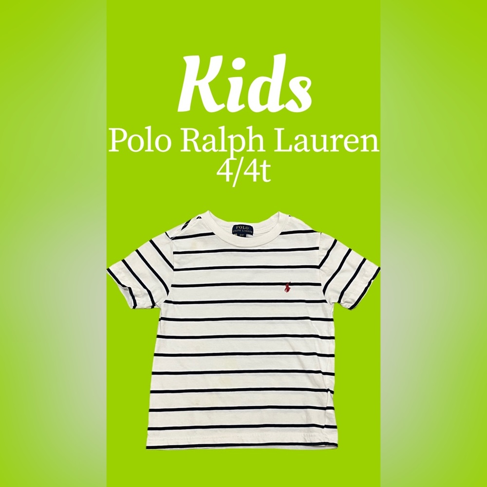 Kids Ralph Lauren T-Shirt 4/4t Blue and White Striped